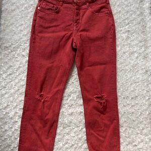 NWT Pilcro & the. Letterpress Stylish Red Women's Jeans size 31